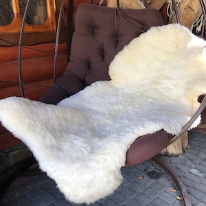 Genuine Natural White Sheepskin Rug/Pelt/Giant Sheepskin/ Real Sheepskin Rug/Scandinavian Decor/Sofa Sheep Skin Rugs/Yeti Sheepskin Rug/Gift