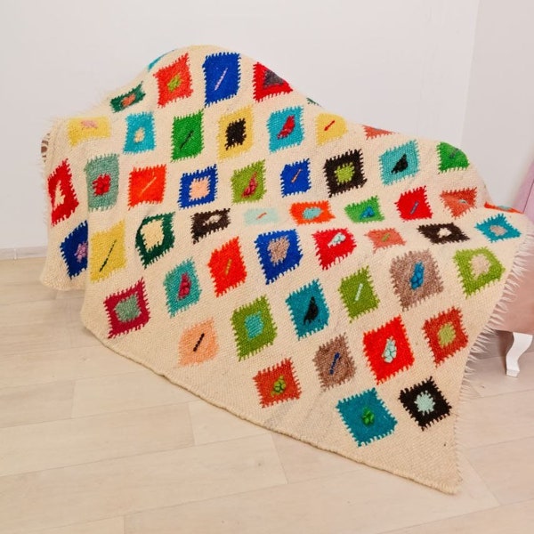 Wool Rug/Nordic Carpet/Rug Scandinavian/Rug Wool Area/Hand Woven/Children's rug/Rug Sofa Throw Bedroom Rug/Living Room Rug/Floor Rugs Cover