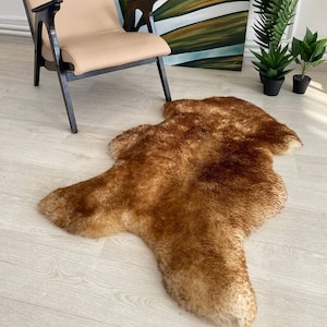 Genuine Natural Caramel Sheepskin Rug/Pelt/Giant Sheepskin/ Real Sheepskin Rug/Scandinavian Decor/Sofa Sheep Skin Rugs/Yeti Sheepskin Rug