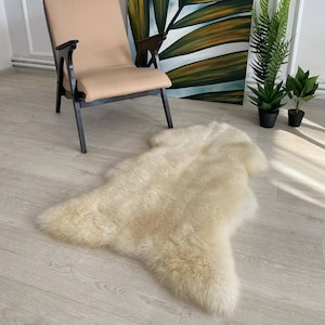 Genuine Natural White Sheepskin Rug/Pelt/Giant Sheepskin/ Real Sheepskin Rug/Scandinavian Decor/Sofa Sheep Skin Rugs/Yeti Sheepskin Rug/Gift