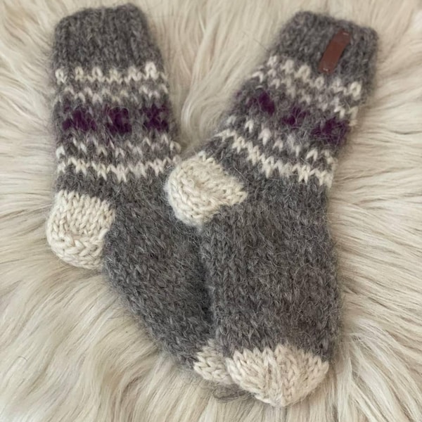 Sheep wool socks handmade//Extra Thick//Large Sizes//pure wool socks//Bed wool socks Organic wool//Therapeutic//Christmas gift