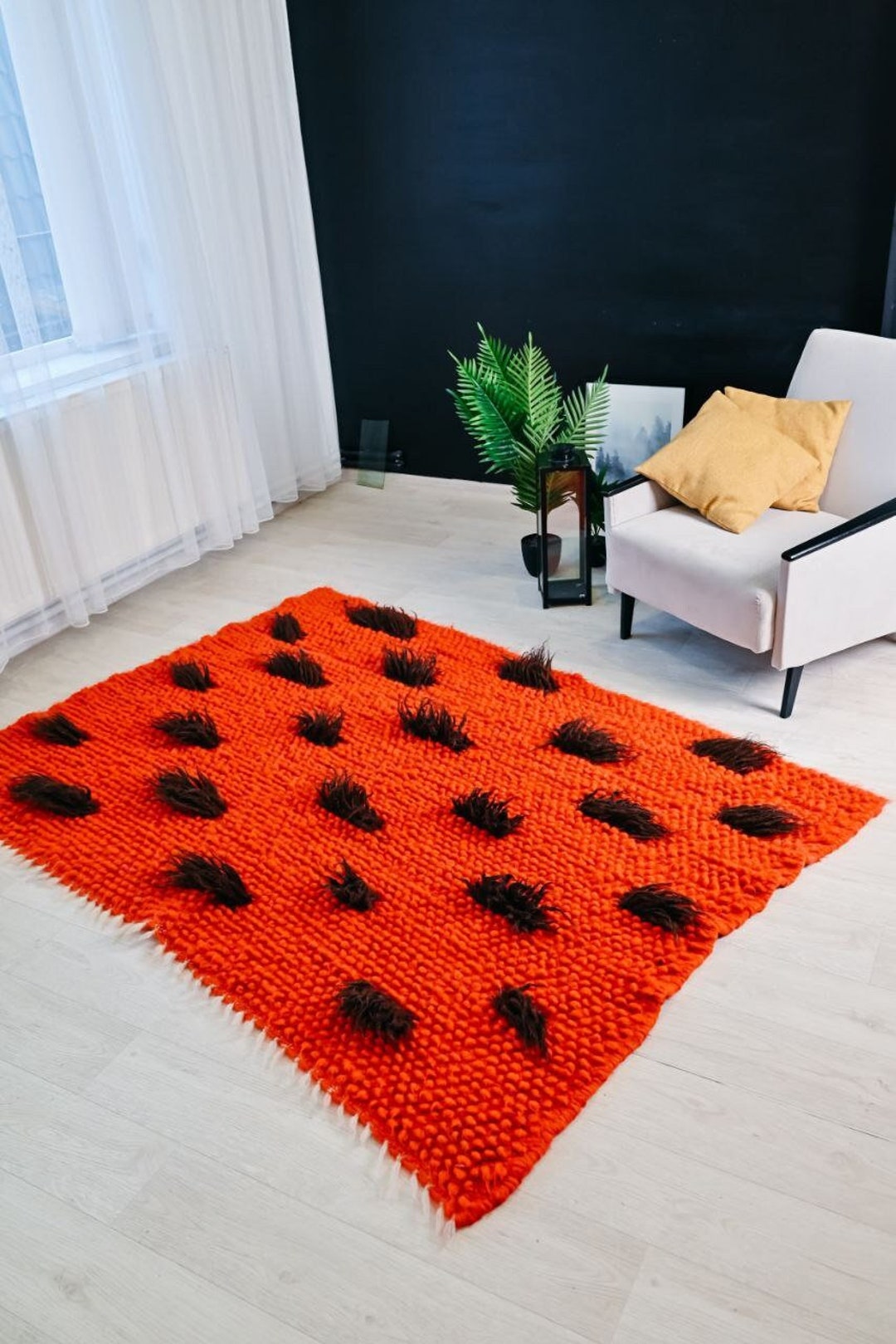 Rob Rests On The Red Rug Rug for Living Room Red//warm Woolen Rug//handmade Carpet/rug for ...