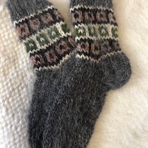 Hand knitted wool socks Extra Thick Large Sizes pure wool socks Bed wool socks Organic wool Therapeutical Christmas gift, hand knitted gifts