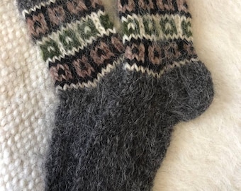 Hand knitted wool socks Extra Thick Large Sizes pure wool socks Bed wool socks Organic wool Therapeutical Christmas gift, hand knitted gifts