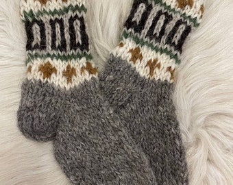 Mejora tu comodidad: ¡Envuelve tus pies en un lujo con la colección de calcetines de lana! Calcetines de lana tejidos a mano, 100 % lana de oveja pura y natural, cálidos.