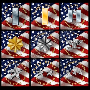 US Army Officer Ranks on Flag
