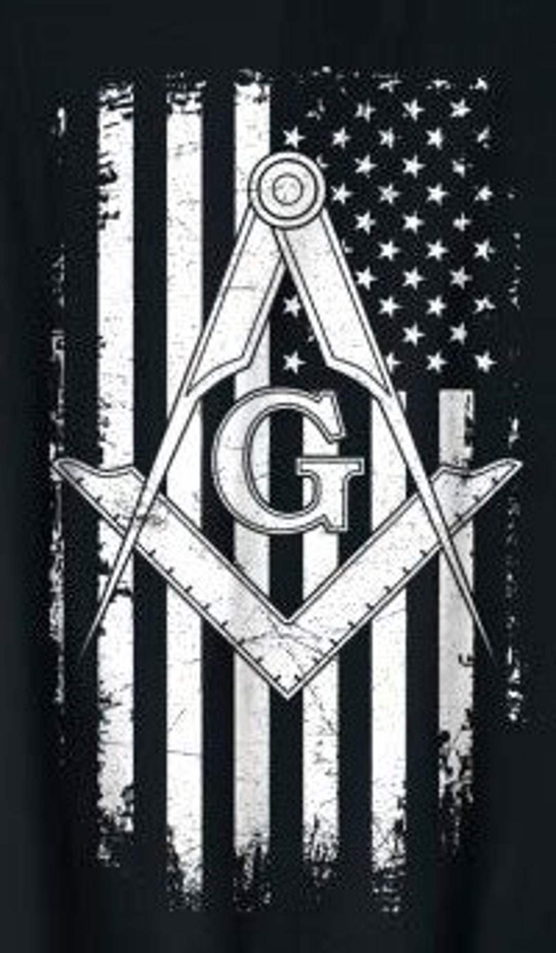 Black and White Masonic Flag Etsy