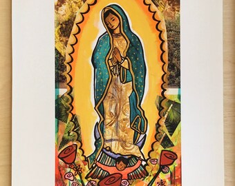 Our Lady of Guadalupe, Guadalupe print, Guadalupe art, Catholic Mary gift, devotion to Guadalupe, Mary modern art print, Guadalupe image