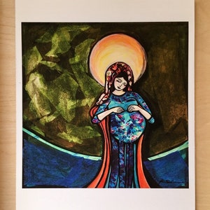 Mother Earth. Mother Mary pregnant. Mary with Child. Pregnancy gift. Mary pregnant art. Modern Catholic art. Mary in art. Mary our Mother.