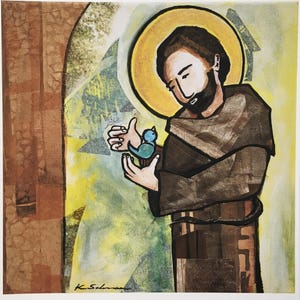 St. Francis of Assisi, Art of St. Francis, St. Francis Modern Painting, Devotion to St. Francis, Love of St. Francis, St. Francis Art