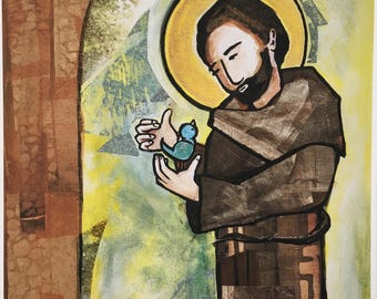 St. Francis of Assisi, Art of St. Francis, St. Francis Modern Painting, Devotion to St. Francis, Love of St. Francis, St. Francis Art