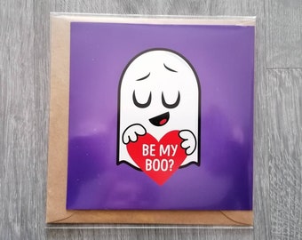 Ghost Card, Ghost Valentines Card, Spooky Valentines Gift, Alternative Goth Card, Anniversary Card, Halloween card, Valloween Card, Ghoul