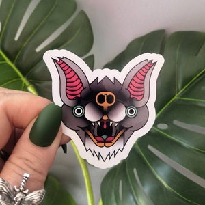 Bat Sticker, Cool Sticker, American Traditional Tattoo Sticker, Retro Sticker, Alternative Sticker Goth, Spooky Sticker Halloween, Vampire