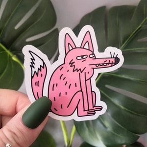 Fox Sticker, Cool Sticker, Cute Fox Sticker, Funny Sticker, Hipster Sticker, Cartoon Sticker Doodle, Woodland Creature Sticker, Fox Gift