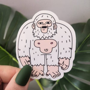 Yeti Sticker, Cool Sticker, Abominable Snowman Sticker, Funny Sticker, Big Foot Sticker Sasquatch, Cartoon Sticker Doodle, Hipster Sticker,