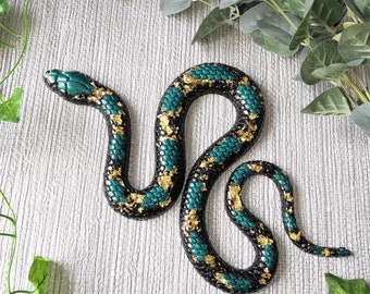 Teal Snake Wall Hanging, Snake Wall Art, Alternative Home Decor, Unusual Gift,  Reptile Decoration, Gallery Wall Decor, Serpent Gift For Her