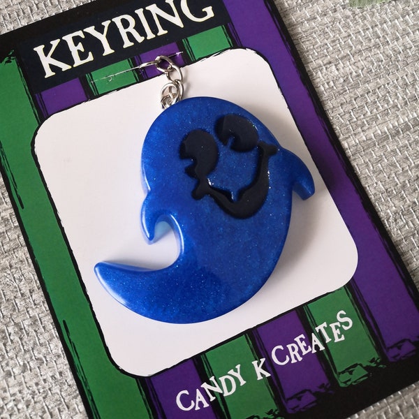 Ghost Keyring, Spooky Keychain, Ghost Gift, Halloween Gift, Halloween Keyring, Cute Ghost Accessory, Alternative Keyring, Paranormal Gift