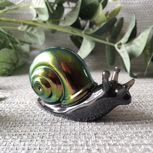 Snail Ornament, Snail Gift, Snail statue, Alternative home decor, Unusual Gift, Planter Decoration, Disco Snail Figurine, Plant Pot Decor