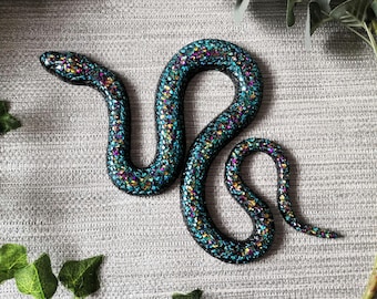Handmade Resin Snake Wall Hanging, Galaxy Goth Decor, Gallery Wall Art