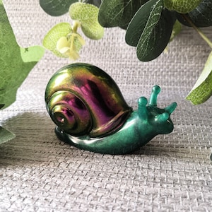 Snail Ornament, Snail Gift, Snail statue, Alternative home decor, Unusual Gift, Planter Decoration, Disco Snail Figurine, Plant Pot Decor