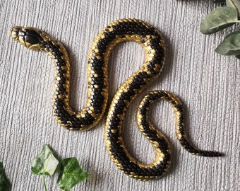 Gold Snake Wall Hanging, Snake Wall Art, Alt Home Decor, Unusual Gift, Snake Gift, Goth Decor, Snake Decor, Goth Wall Art, Goth Wall Decor