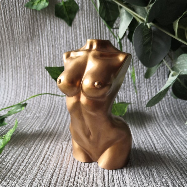 Bronze Goddess, Female Body ornament, Beautiful Torso Statue, Body positivity Figure, Alternative Home Decor Gift, Lady Statue, Female Body