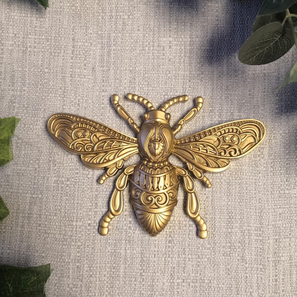 Gold Bee Wall Hanging, Insect Wall Art, Honey Bee Wall Decor, Unusual Gift, Bee Gift, Gold Bee, Gallery Wall Art, Entomology Gift, Bee Decor
