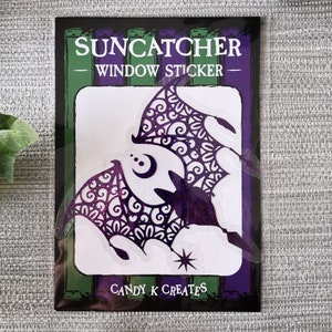 Bat Suncatcher Sticker, Rainbow Effect Window Cling, Goth Decor, Alternative Home Decor, Halloween Decor, Spooky Gift, Bat Gift For Her
