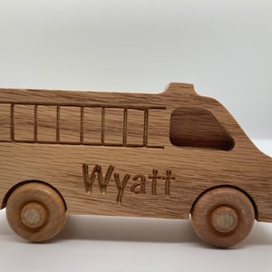 Wooden Toy Fire Truck