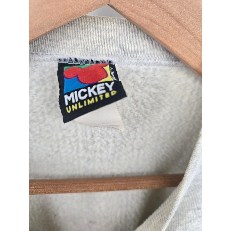 Mickey Unlimited Sweatshirt Unisex XL Gray Vintage 90s Mickey Mouse Graphic USA image 3