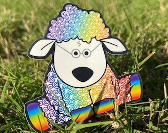 PRIDE Equality Support Decal,  Rainbow sheep Sticker, LGBTQ support flag, Queer Eye, wizard decal for tumbler yeti flask, colorful cute love