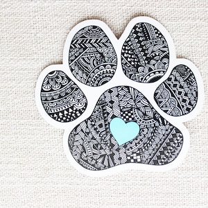 Dog Paw Sticker, Vinyl Stickers, Car Window Sticker, Hydroflask Sticker, Waterproof Sticker, Dog Sticker, Dog Mom Sticker, Paw