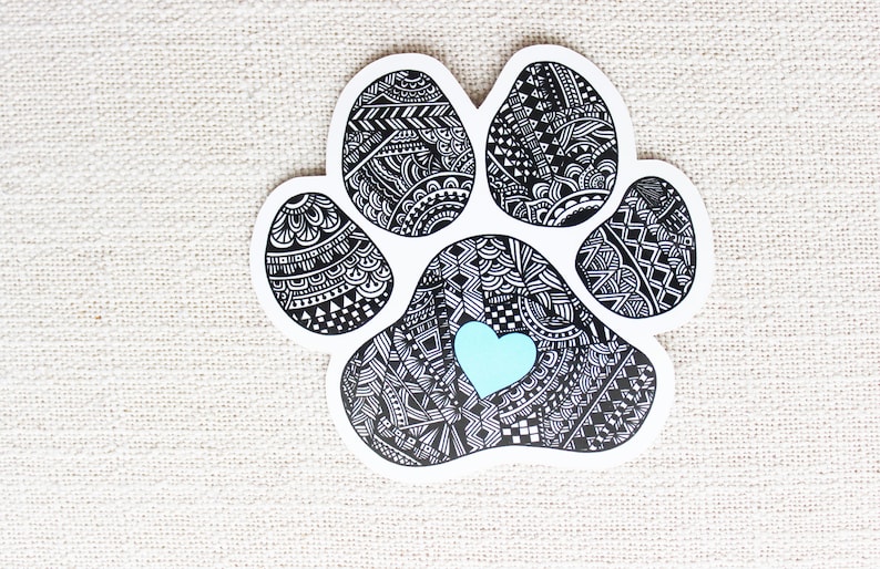 Dog Paw Sticker Vinyl Stickers Car Window Sticker Etsy