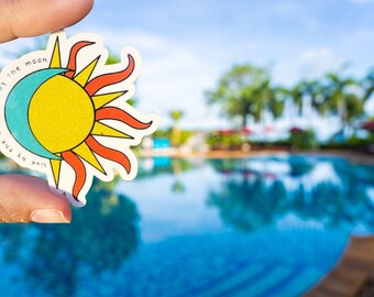 Sun Moon Celestial Sticker - Vivez par l’amour du soleil par la lune - autocollant imperméable à l’eau