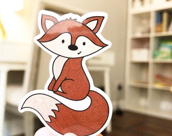 Fox Decal - Cute fox waterproof decal - woodland animal stocking stuffer