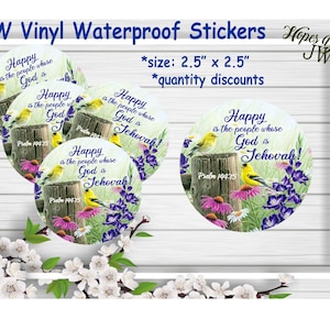JW Gifts/pegatinas de vinilo/jardín de verano Salmo 144:15 diseño/jw.org/best life ever/encouragement/baptism Convention pioneer gift/jw minister