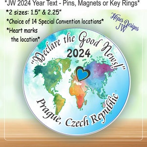 JW 2024 Special Convention-Declare the Good News/1.5" & 2.25" pins, magnets, keychains/jw.org/convention gift/best life ever/jw gifts