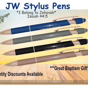 Lápiz óptico grabado con láser JW - Pertenezco a Jehová Isa 44:5/regalo pionero del bautismo de Jw/ministerio jw/mejor vida de todos los tiempos/escritura de cartas/regalo jw