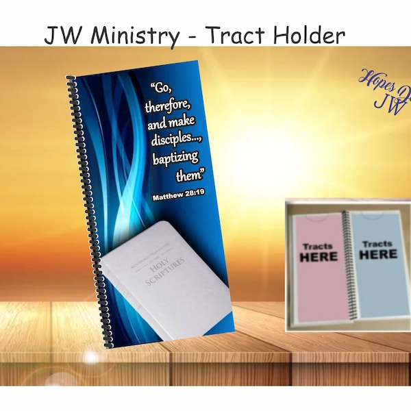 JW gifts/JW tract holder/jw organizer/blue abstract design/2 color options/jw.org/jw ministry/baptism pioneer gift/best life ever/jw service