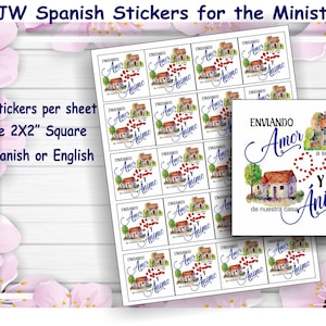 JW Escritura de cartas en español/pegatinas de 2X2" para el ministerio/Envío de amor Estímulo/mejor vida de todos/regalos jw/regalo pionero/regalo de bautismo