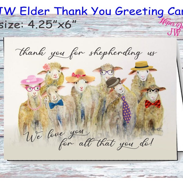 JW gifts/Elder card - congregation of sheep/gift in men card/jw ministry/jw.org/jw cards/jw note card/thank you card/jw letter writing