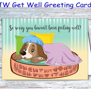 Regalos JW/Tarjeta de felicitación JW que se recupere - lindo diseño de perro/aliento jw/ministerio jw/jw.org/jw escritura de cartas/mejor vida de todos los tiempos/tarjetas jw que se recupere