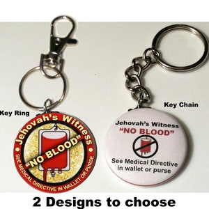 JW 'No Blood' keychain/choose one or a package/JW gifts/jw.org/jw stuff/jw keychain