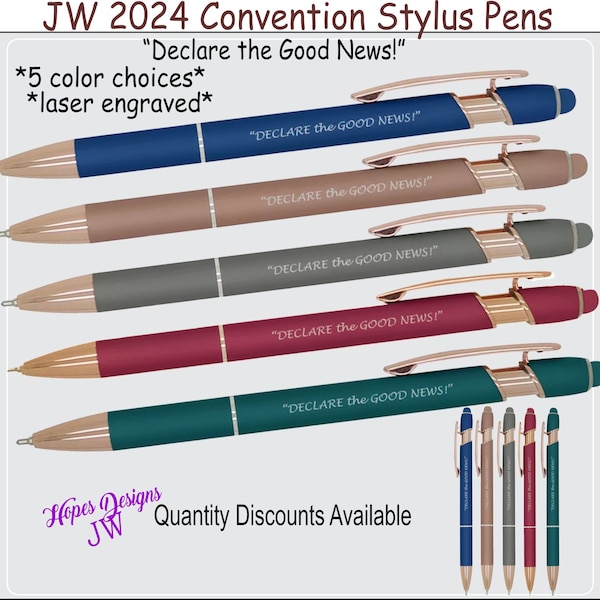 JW 2024 Convention Laser Engraved Stylus Pen "Declare the Good News!"/baptism pioneer gift/jw ministry/best life ever/letter writing/jw gift