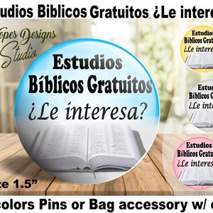 JW Spanish gifts//JW field ministry pin,keychain,bag accessoory/ Estudios Biblicos Gratuitos/ baptism gift/pioneer gift/convention/jw.org