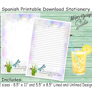 JW SPANISH cancelleria per scrivere lettere - download istantaneo/design libellula acquerello/forniture ministero jw - stampa a casa/PDF/file digitale