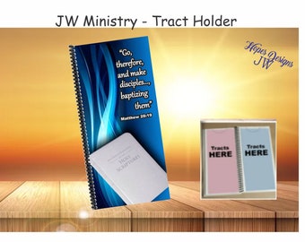Blue Abstract JW Tract Holder: Ministry Organizer