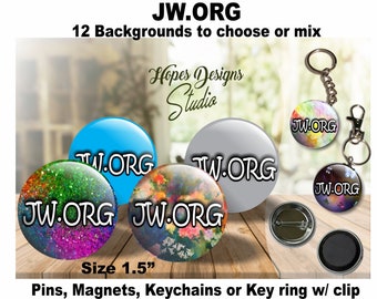 JW Pin, Magnet, Keychain - 1.5"  - JW Gifts