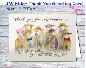 JW Elder Thank You Card: Congregation Sheep Design - JW Gifts