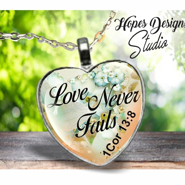 JW gifts/Love Never Fails heart necklace or keyring with clip/1Cor 13:8/wedding/anniversary/baptism gift/pioneer gift/jw.org/JW ministry